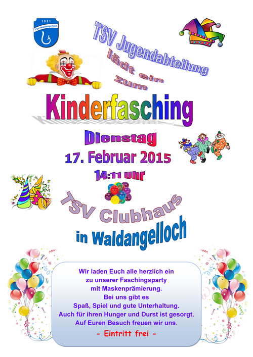 TSV Waldangelloch – Kinderfasching 2015