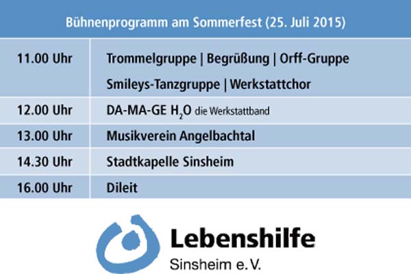 Sommerfest 50 Jahre Lebenshilfe Sinsheim e. V.