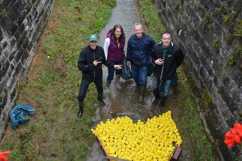500 gelbe Quietscheentchen die „Stars“ beim Dorffest
