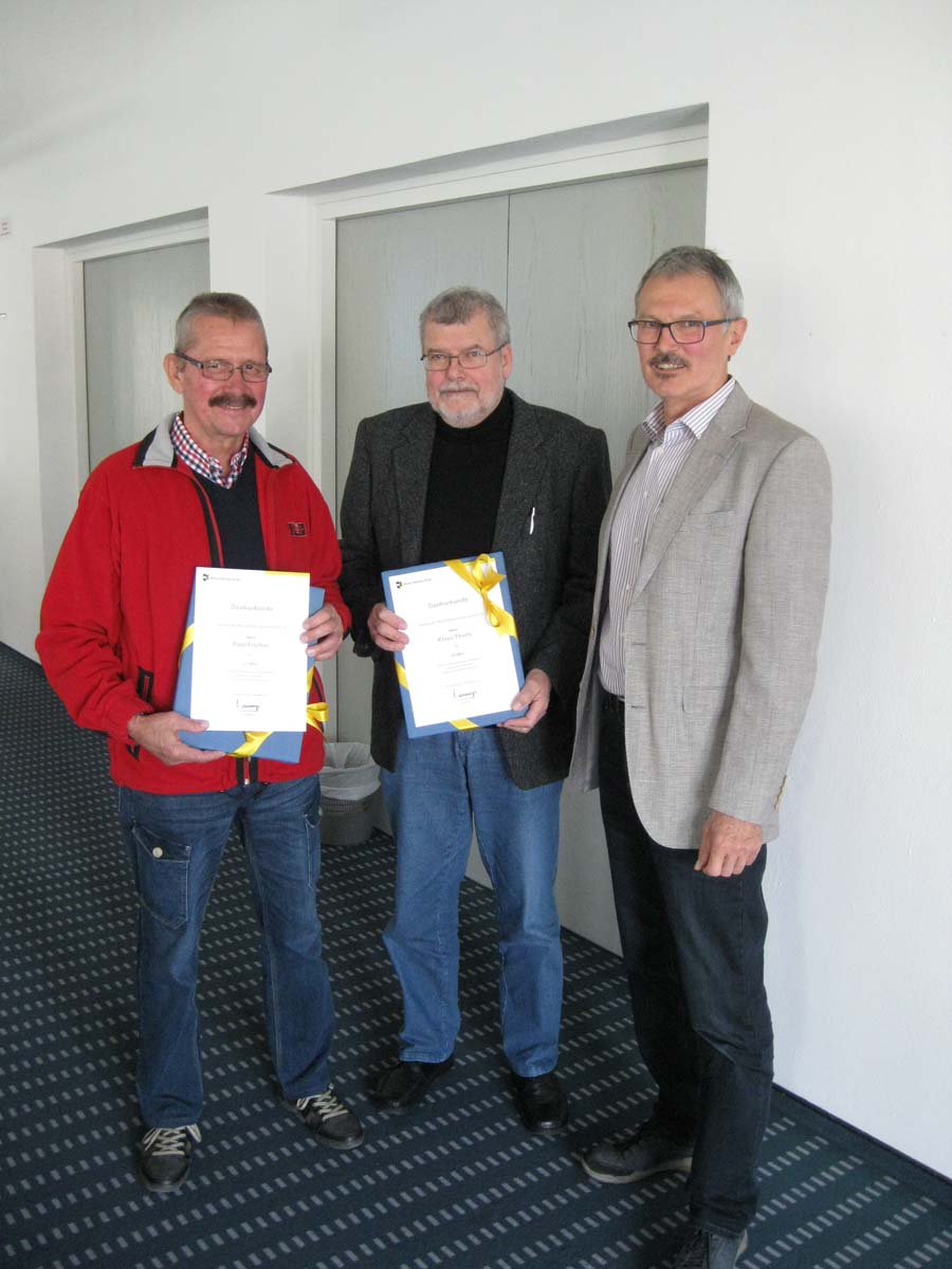 Paul Fischer aus Sinsheim und Klaus Thorn aus Neulußheim geehrt