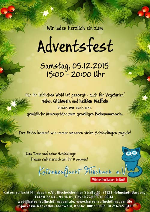 Adventsfest Katzenzuflucht Flinsbach