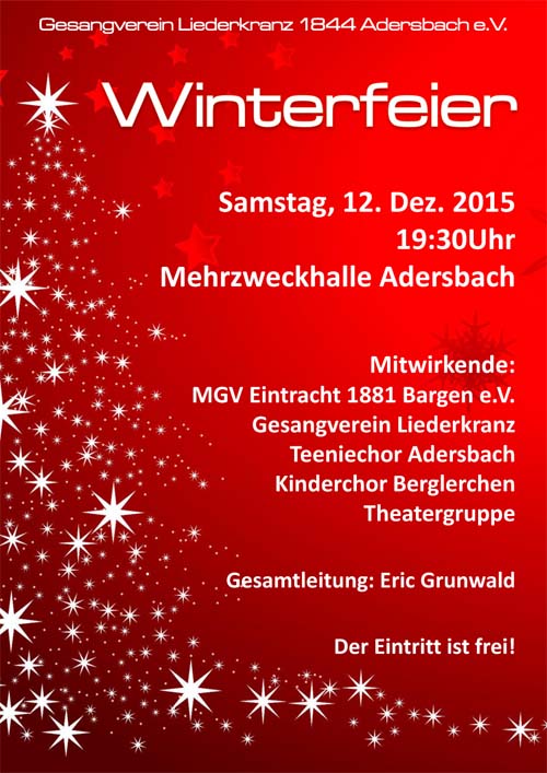 Winterfeier Liederkranz 1844 Adersbach