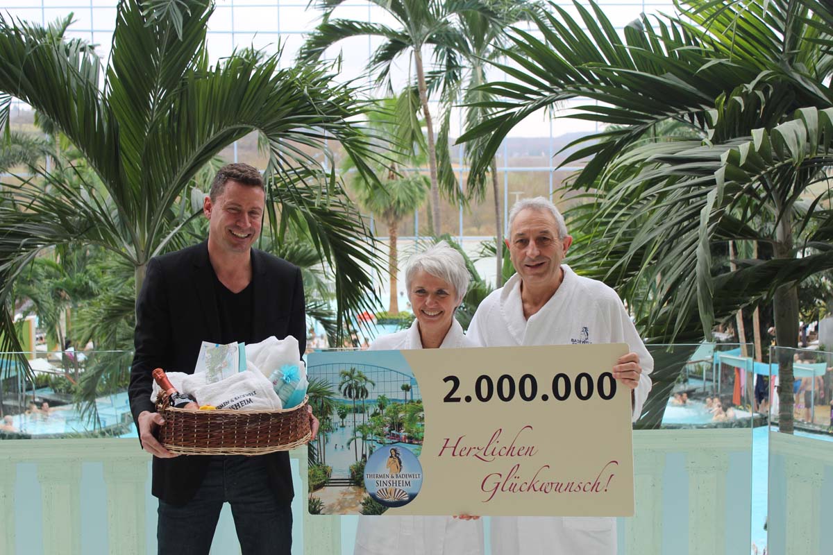 Thermen & Badewelt Sinsheim begrüßt 2 millionsten Gast