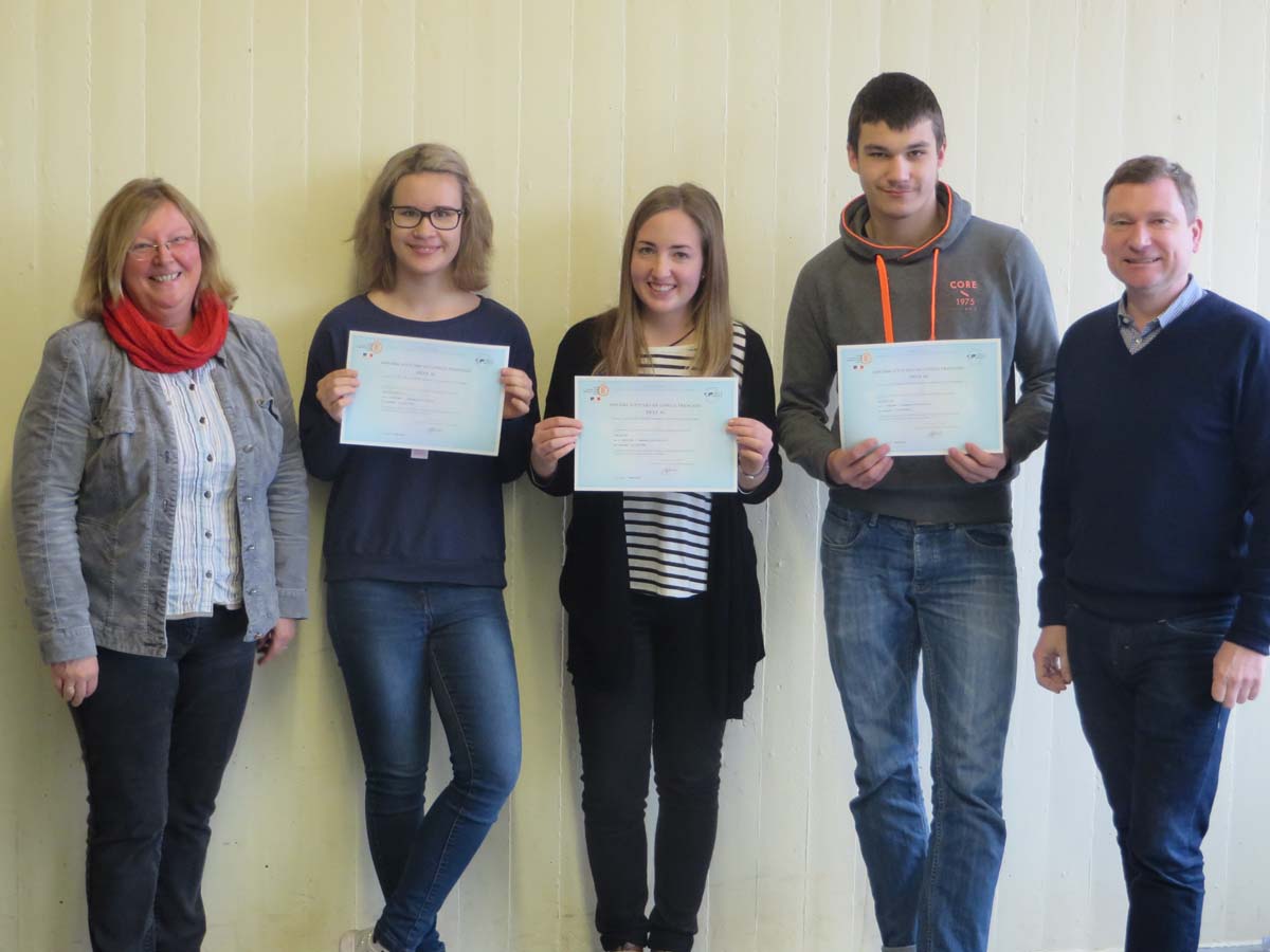 Übergabe der DELF-Diplome 2016 an der Kraichgau-Realschule