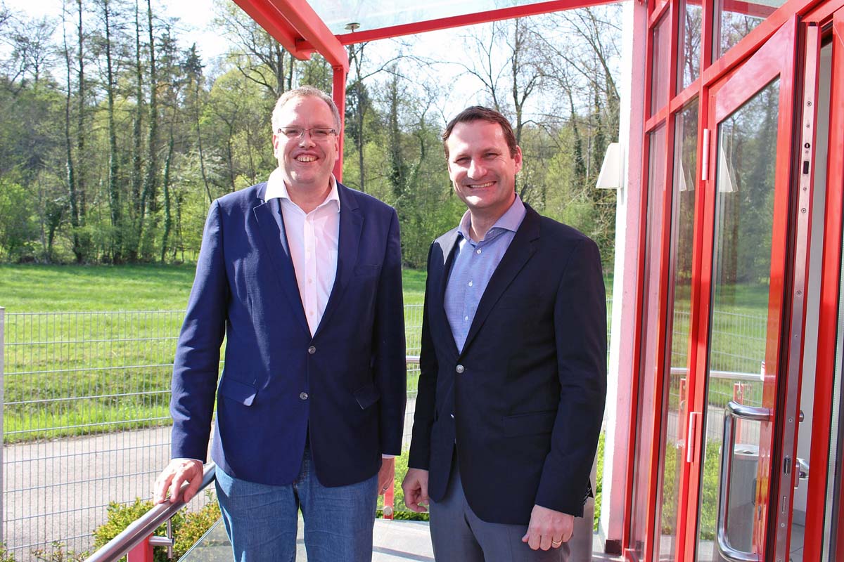 Dr. Albrecht Schütte MdL zu Besuch bei „Baukom“, einem Experten für Bauprodukte in Sinsheim-Reihen