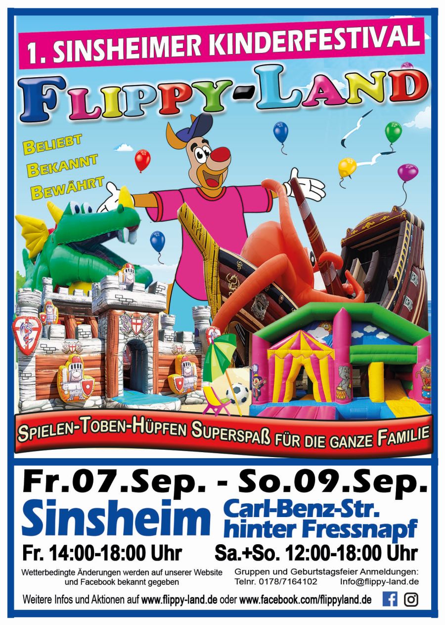 1. Sinsheimer Kinderfestival im Flippy-Land Hüpfburgenpark