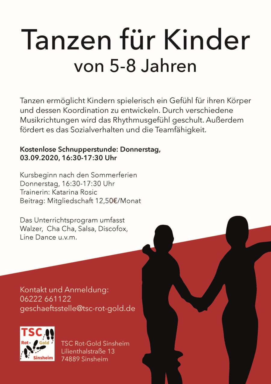 Tolle Gruppenangebote für Kinder und Jugendliche – TSC Rot-Gold Sinsheim