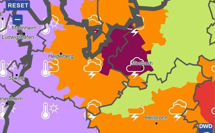 Deutscher Wetterdienst warnt vor extremem Gewitter