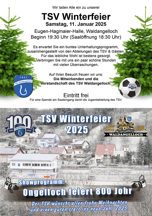 Winterfeier beim TSV Waldangelloch