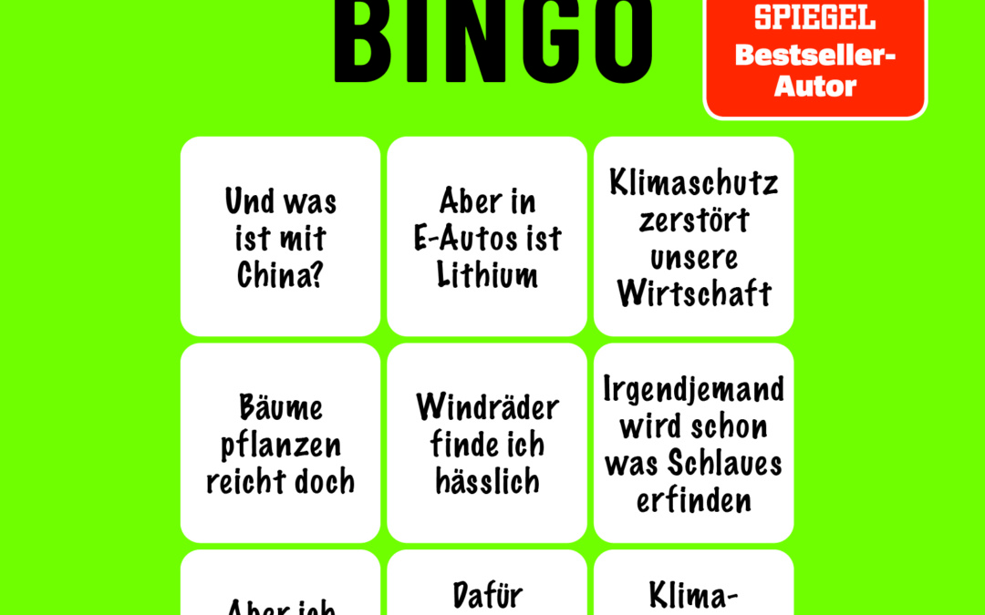 Veranstaltung in der Klima-Arena: Klima-Bullshit-Bingo mit Jan Hegenberg