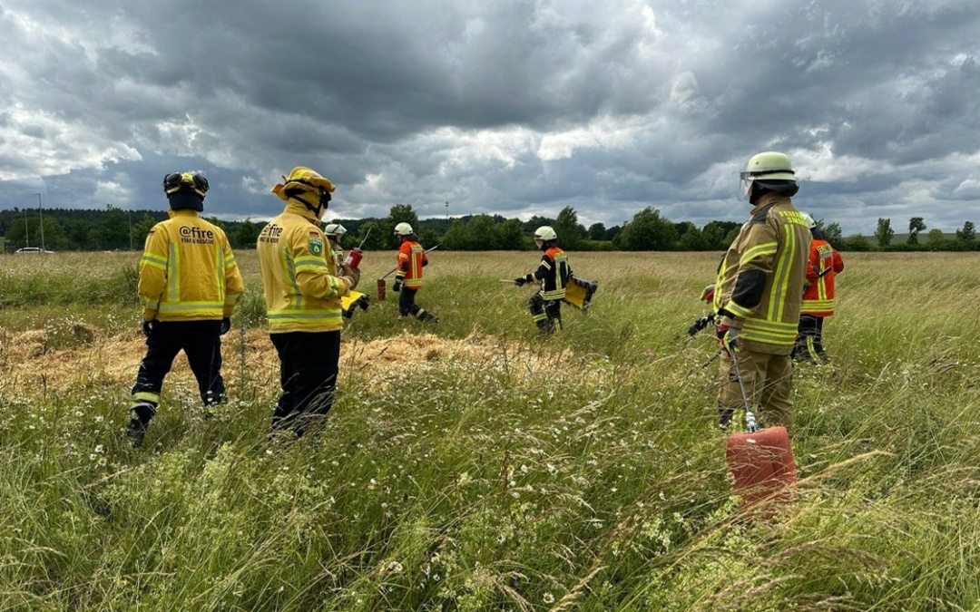 Sinsheim: Übung der Feuerwehr zur Vegetationsbrandbekämpfung