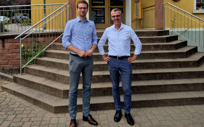 SPD-Bundestagsabgeordneten Lars Castellucci bei Bürgermeister Matthäus Bürkle in Eschelbronn