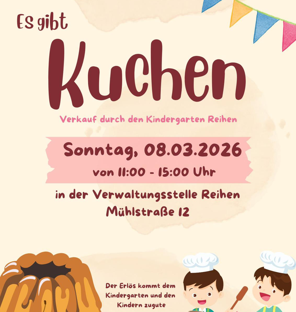 Kuchenverkauf des Kindergarten Reihen am Wahlsonntag_08.03.26