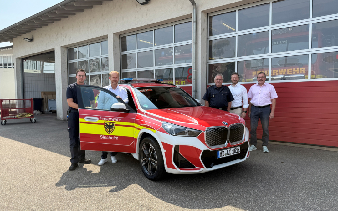 Neuer vollelektrischer Kommandowagen für die Feuerwehr Sinsheim
